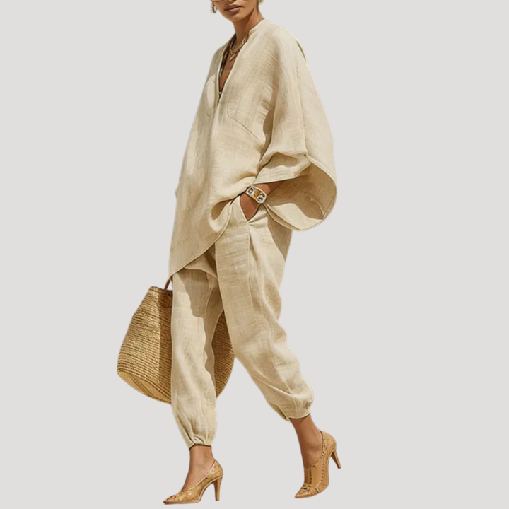 Women’s Two-Piece Linen Pants Set Bohemian