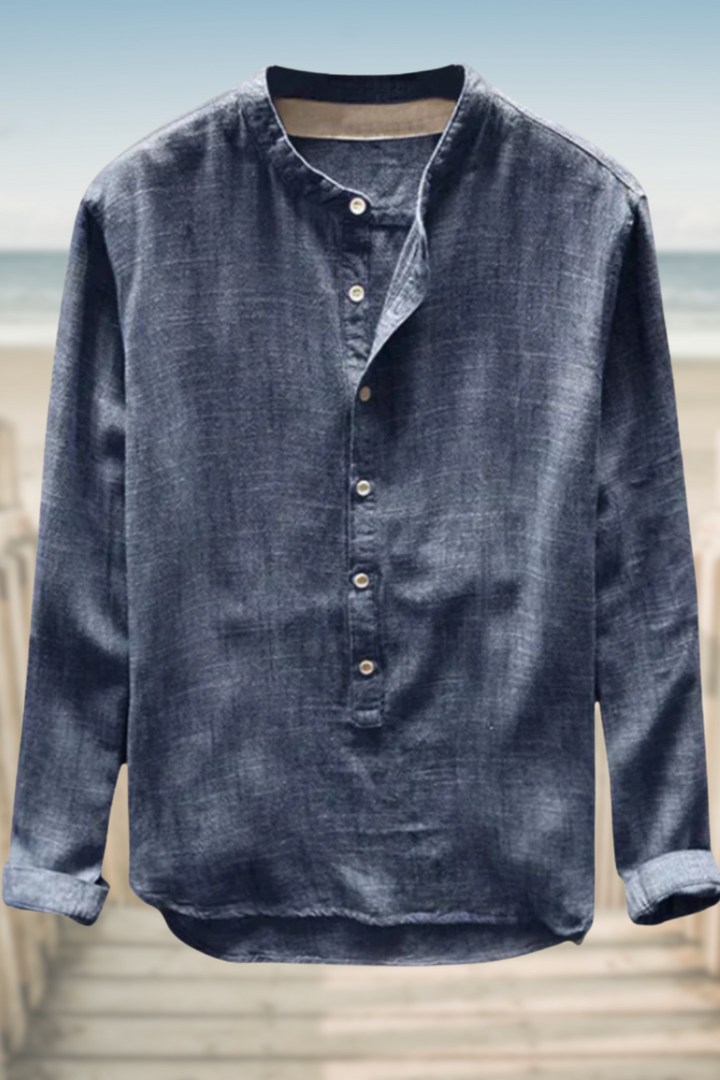 ETHAN – RELAXED MANDARIN COLLAR SHIRT