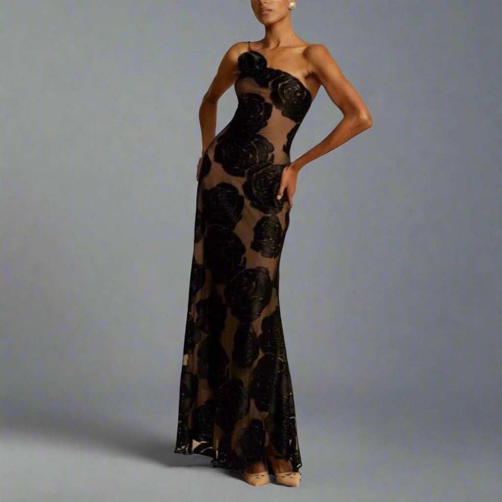 Hedda Elegant Floral Maxi Dress - Elena Harper