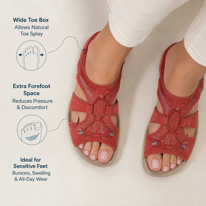 Orthopedic Shoes Women's Sandals Adjustable with Arch Support