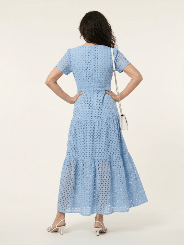 Brielle™ V neck short dress by Emma & Rose Cape Town, featuring a fitted silhouette and stylish V neckline in soft fabric.