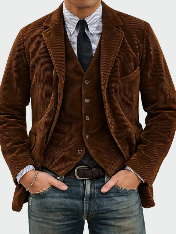 Gunnar Cord Blazer and Vest, view 2 - Elena Harper