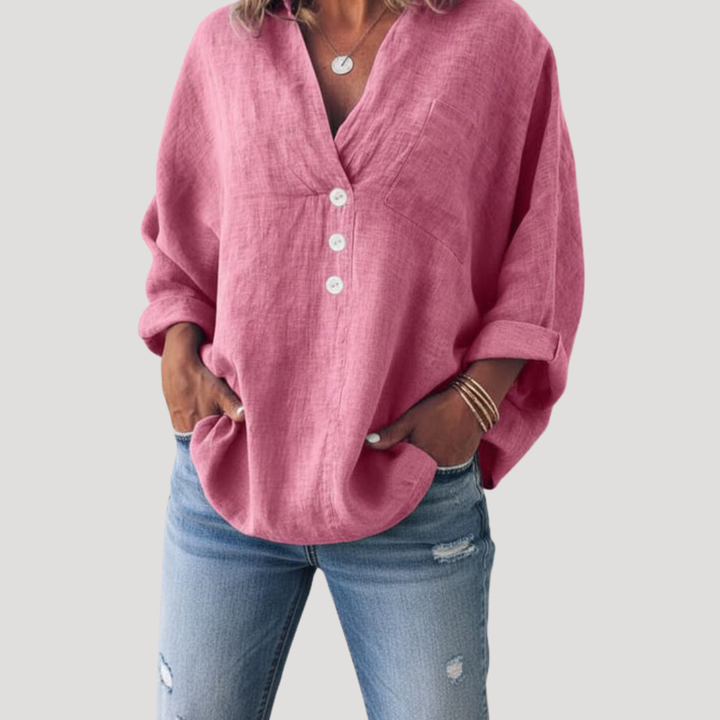 Fluid Women's Blouse with Button Detail