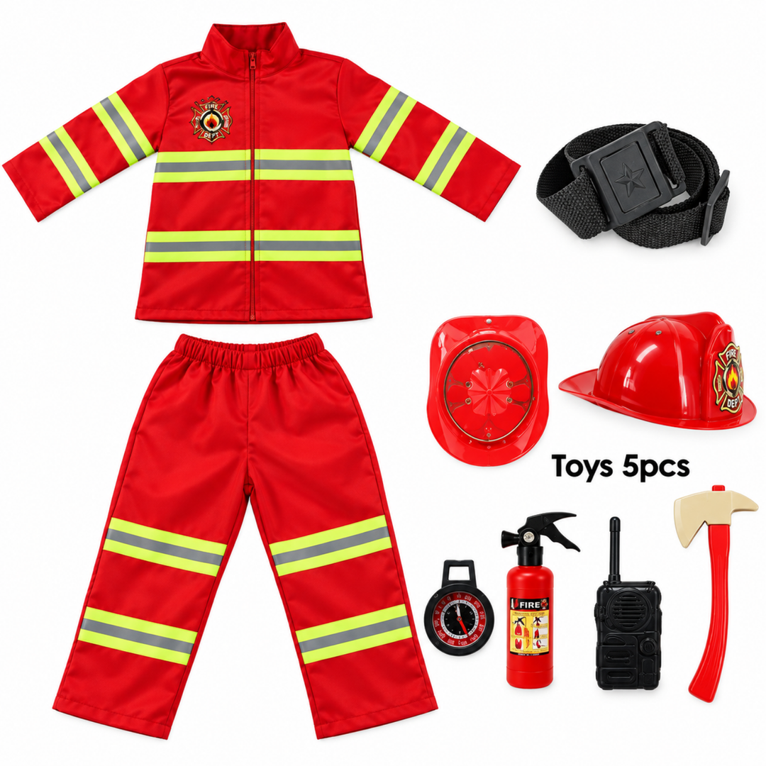 Kids Firefighter Costume Set with Helmet and Accessories