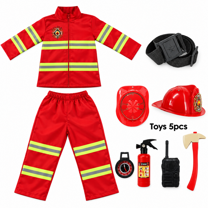 Kids Firefighter Costume Set with Helmet and Accessories