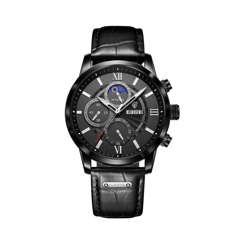 Emma & Rose Manhattan Rudolf™ Napoli Classic Watch with leather strap and round dial, stylish accessory for men and women.