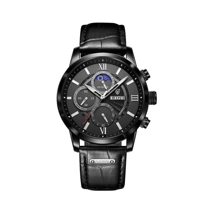 Emma & Rose Manhattan Rudolf™ Napoli Classic Watch with leather strap and round dial, stylish accessory for men and women.