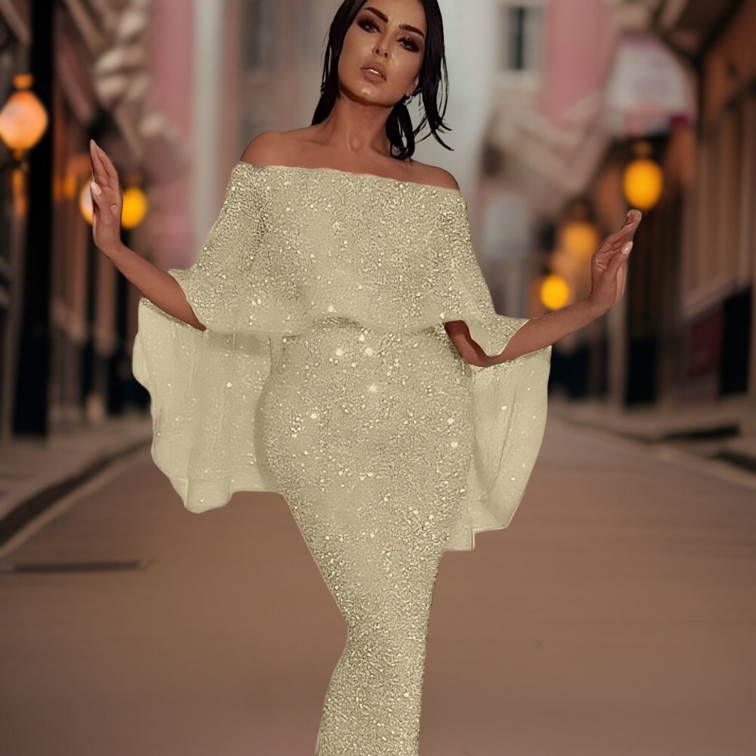 Women's Elegant Off-Shoulder Ruffle Dress