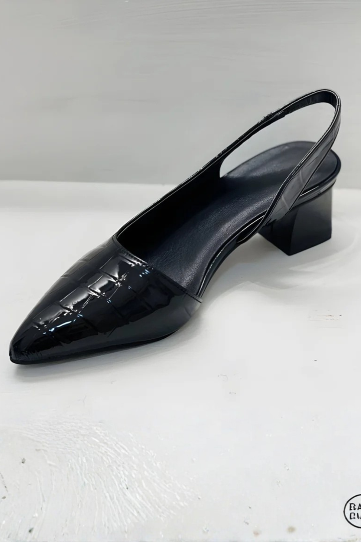 Women's Low Heel Pointed Toe Slingback Pumps, view 3 - Elena Harper