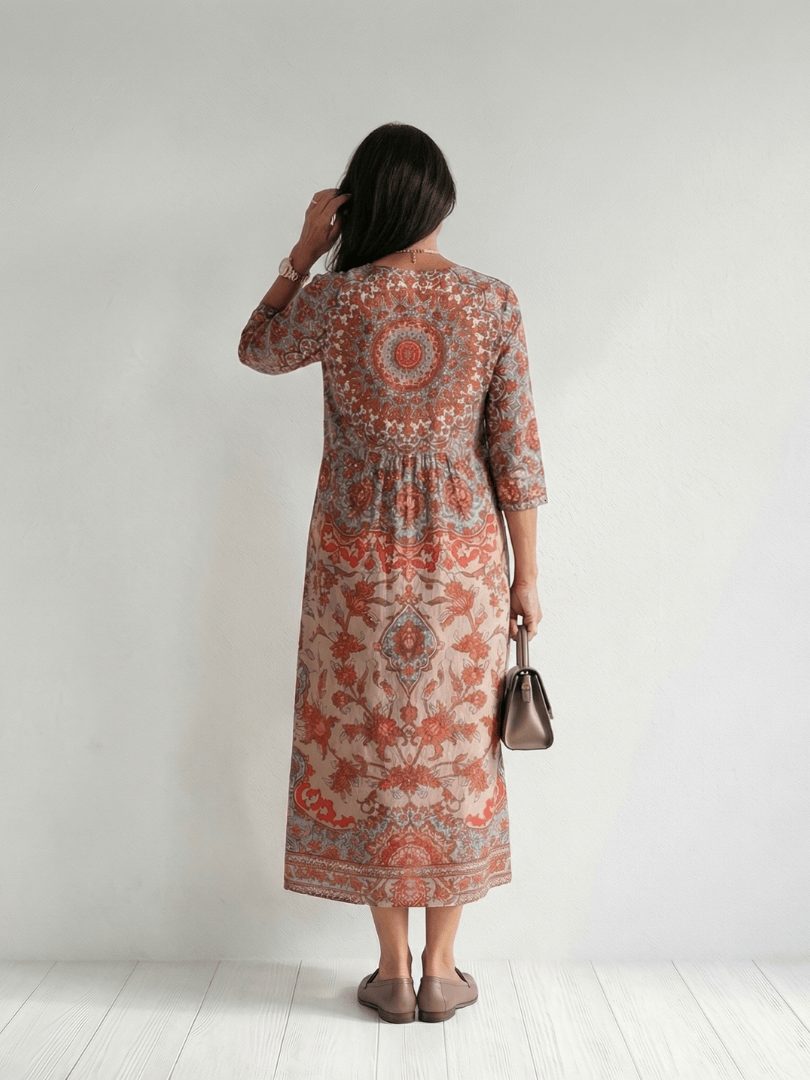 Emma & Rose Cape Town Logan™ Balanced Fit Midi Dress in soft fabric, showcasing a stylish midi length with a relaxed fit.