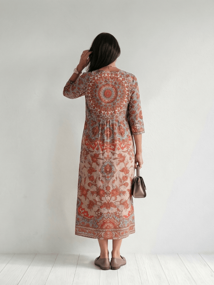 Emma & Rose Cape Town Logan™ Balanced Fit Midi Dress in soft fabric, showcasing a stylish midi length with a relaxed fit.