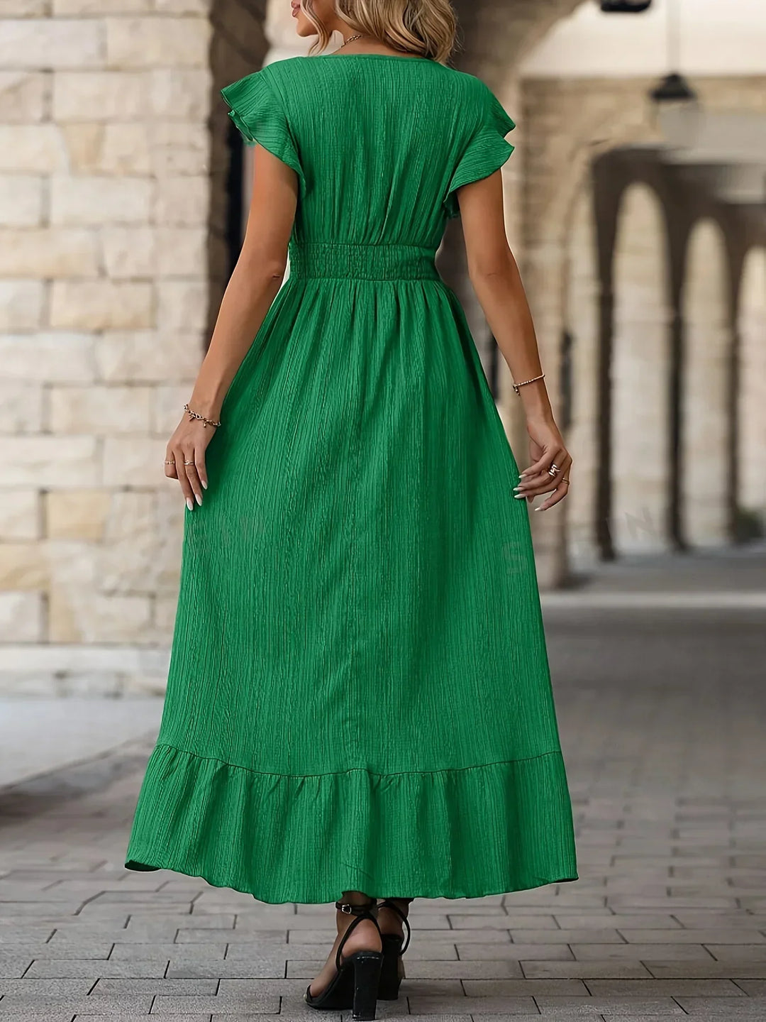 Eloise Ruffle Dress Versatile and Stylish, view 3 - Elena Harper