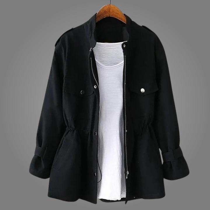 Women's Buttoned Waterproof Coat – Elegance and Daily Protection
