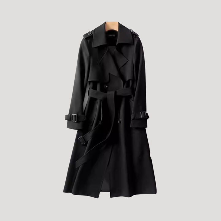 Women's Belted Double-Breasted Trench Coat – Timeless Elegant Style