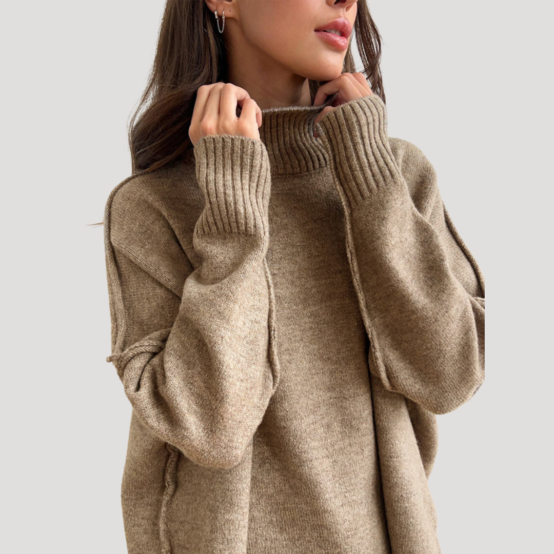 Women's Oversized Knit Sweater and Wide Leg Pants Set