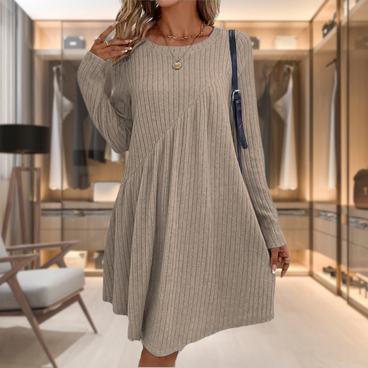 Long sleeve warm and cozy dress for autumn and winter - Elena Harper