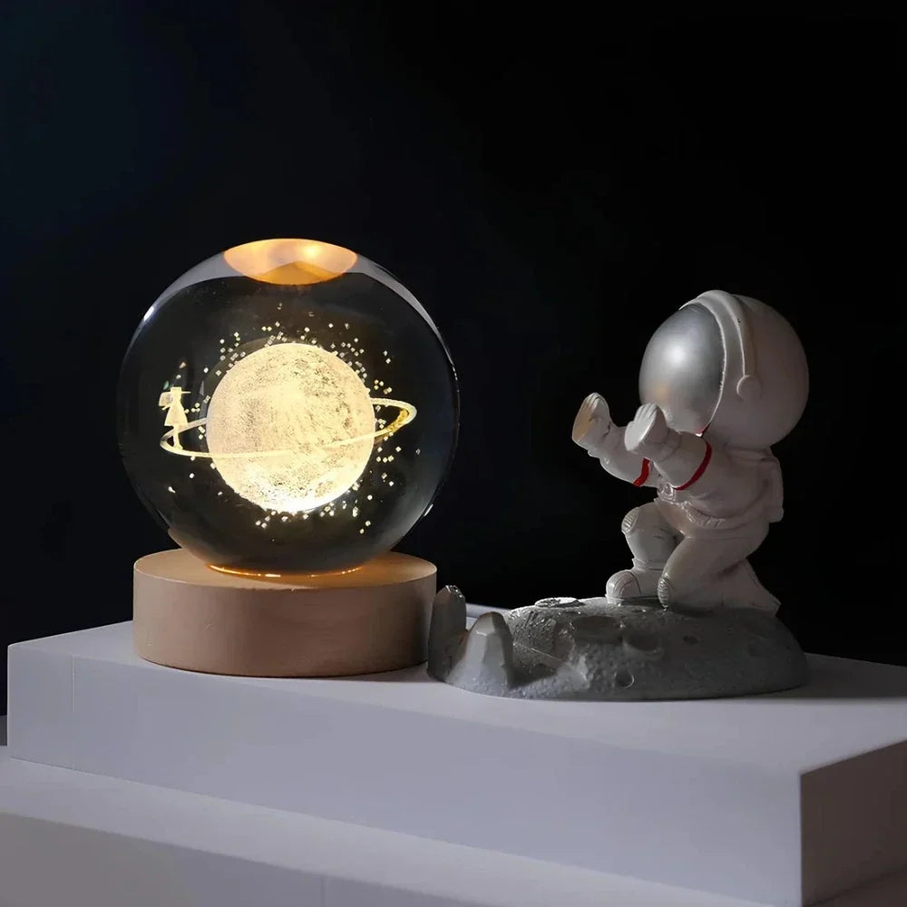 Glowing Crystal Ball with 3D Engraving Night Light