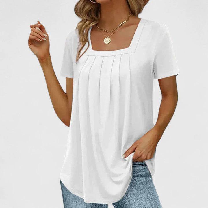 Mirelina™ summer blouse for women by Emma & Rose Cape Town, showcasing a stylish, lightweight summer shirt with elegant design.