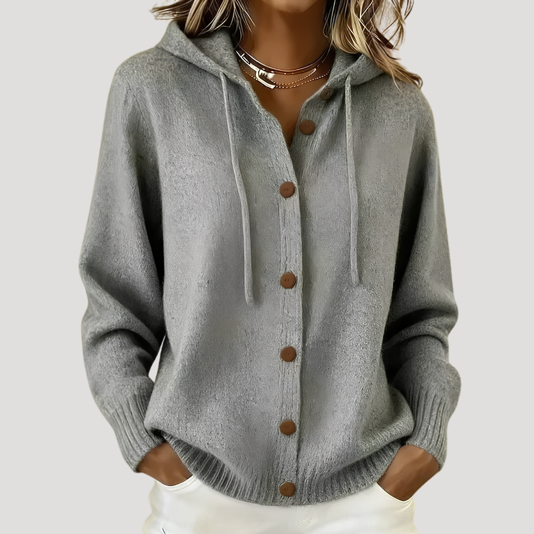 Casual Women's Knit Hoodie Cardigan