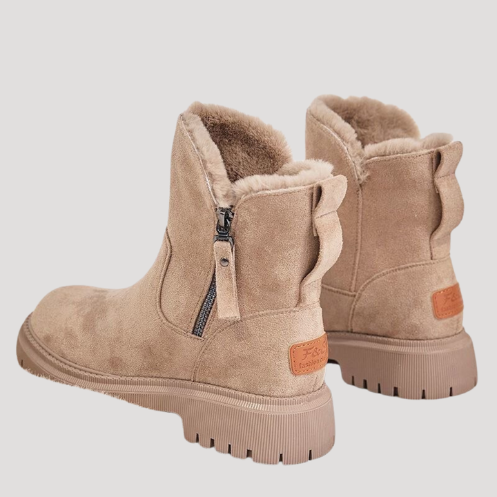 Women’s Thick Sole Zip Ankle Boots with Warm Lining