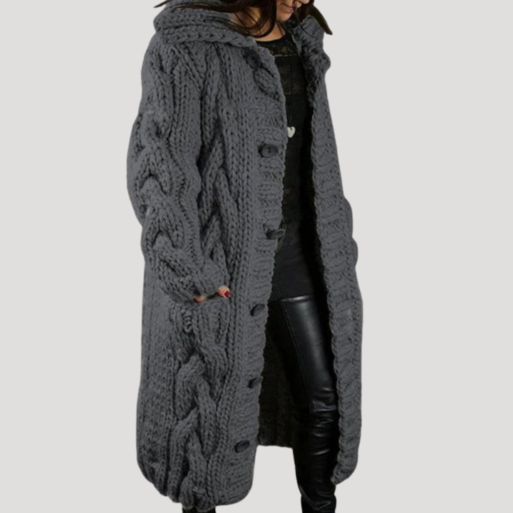 Women's Hooded Button-Up Cardigan