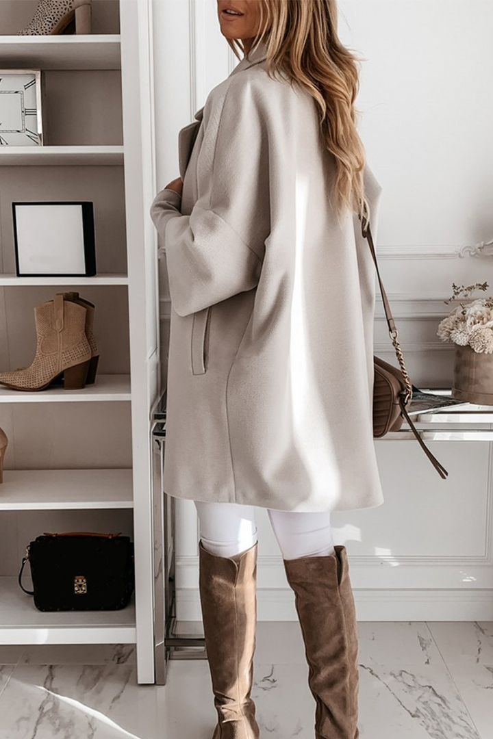 Marlese Elegant Coat with Buttons and Pockets, view 5 - Elena Harper