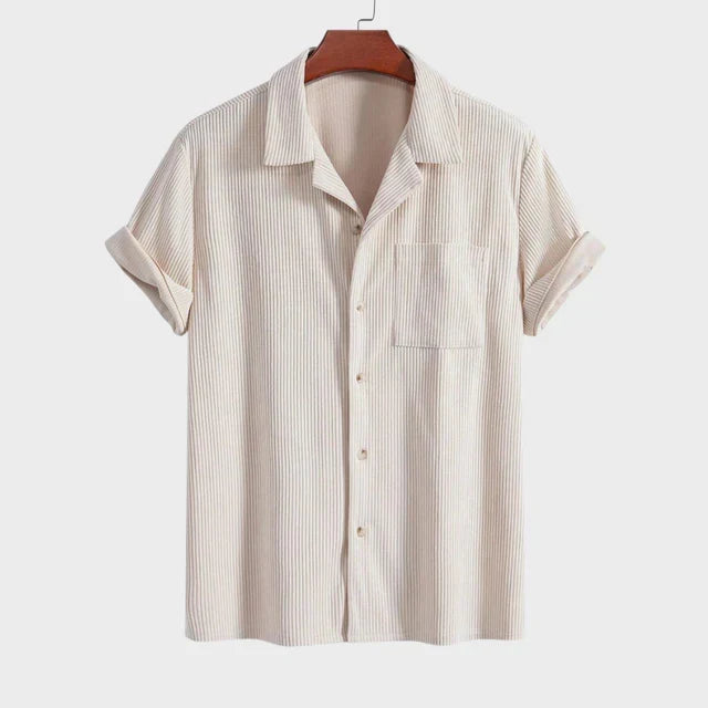 Laurent Monaco Textured Cuba Shirt for Men, view 2 - Elena Harper
