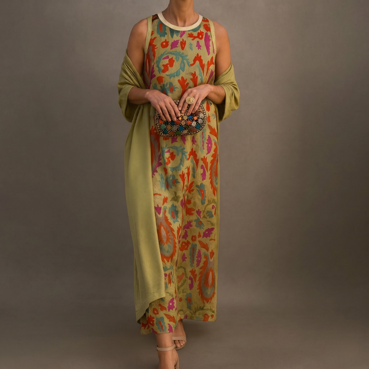 Daniela™  |  Printed Long Dress Waistcoat