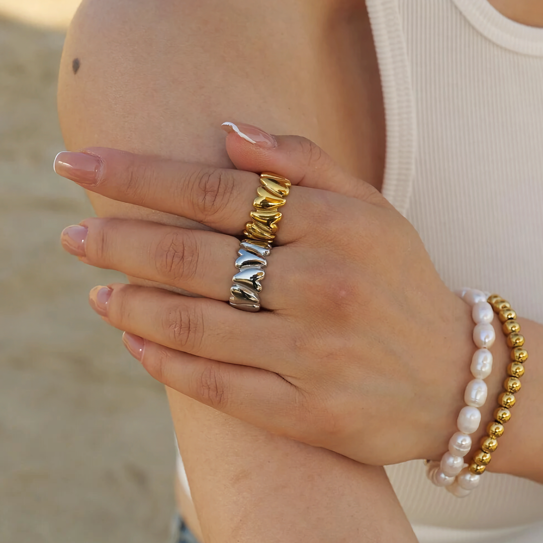 Elena Movable Heart Ring, view 3 - Elena Harper