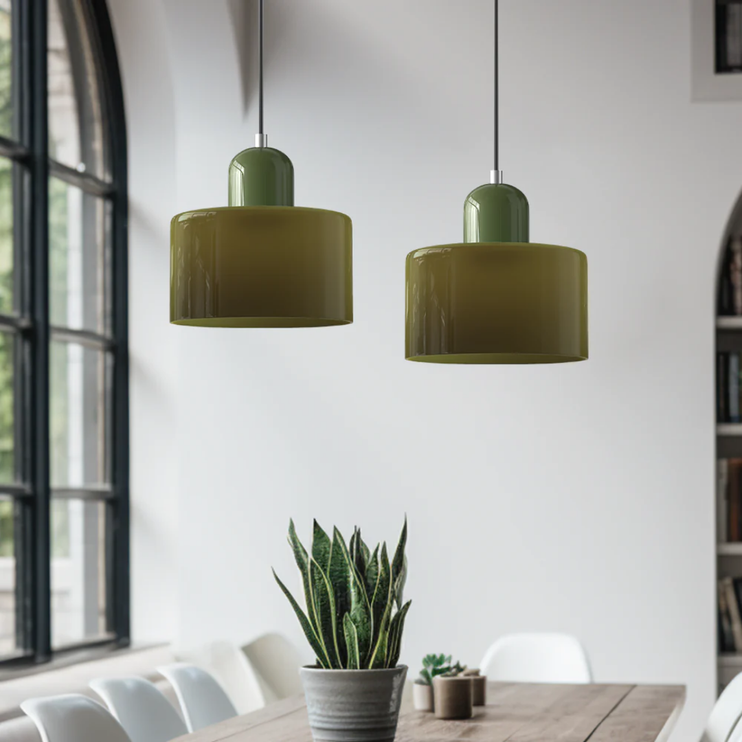 Retro Glass Pendant Lamp with Adjustable Cord