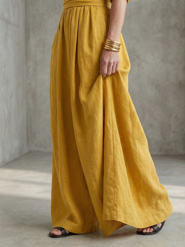 Women's Cross Front Wide Leg Jumpsuit - Elegant & Comfortable