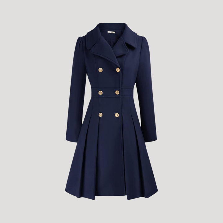 Elegant Double-Breasted Women's Overcoat