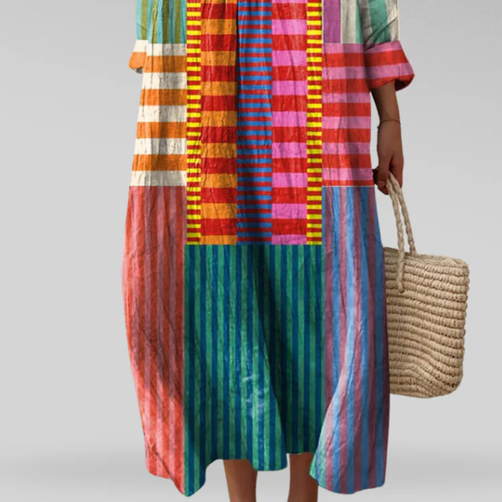 Zira™ | Stylish Patchwork Midi Dress