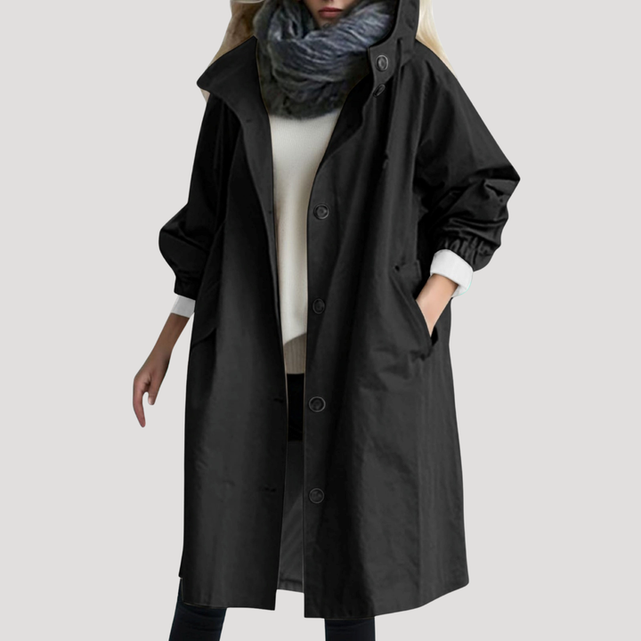Women's Hooded Button-Up Coat