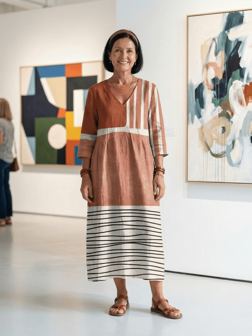 Remy™ mixed stripe midi dress by Emma & Rose Cape Town, featuring a stylish striped pattern and midi length.