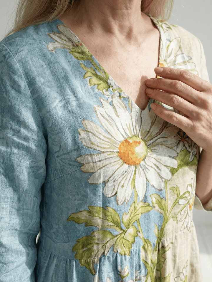 Elliot™ Light Daisy Midi Dress by Emma & Rose Cape Town, featuring a floral print, midi length, and lightweight fabric.