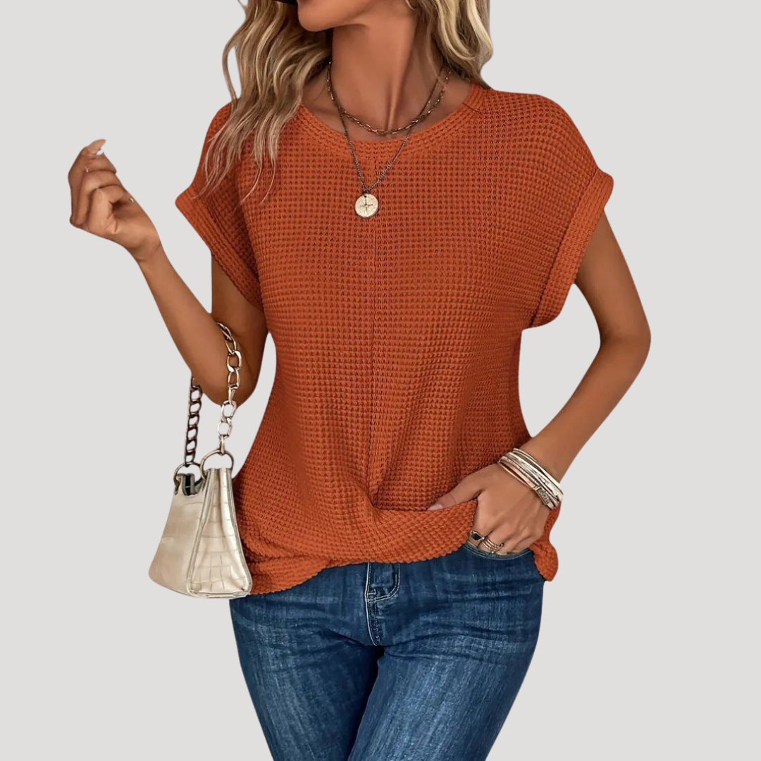Women's Casual Round Neck Short Sleeve Blouse