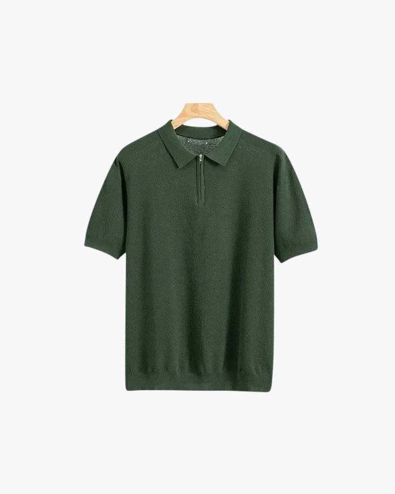Emma & Rose Manhattan Gerrit™ men's zip-up polo shirt in summer style, featuring a casual zip collar and lightweight fabric.