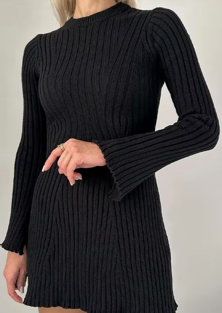 Faustine Elegant Ribbed Mini Dress - Elena Harper