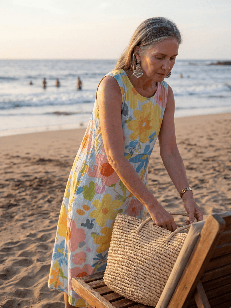 Talia™  |  Coastal Texture Midi Dress