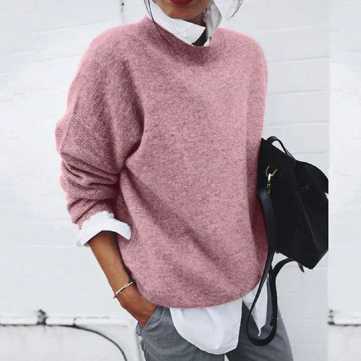 Women's Knitted Sweater – Soft Basic, Casual Autumn/Winter