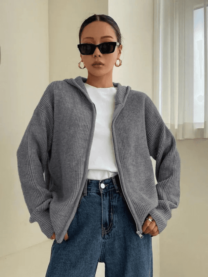 Women's Knit Zip-Up Hoodie