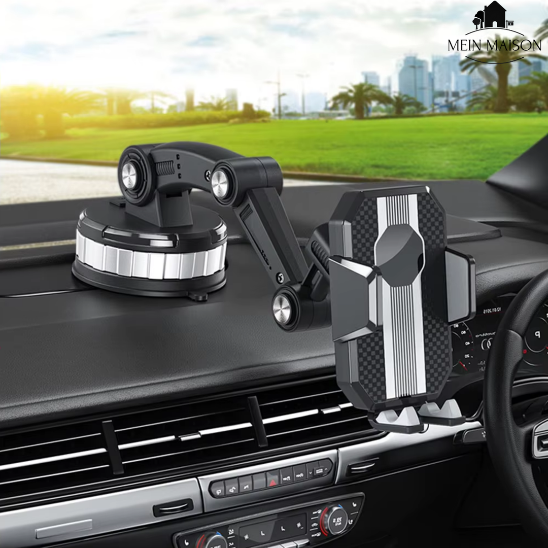 GripTech Car Phone Holder | Strong Suction Grip | 360° Rotation | One-Handed Use