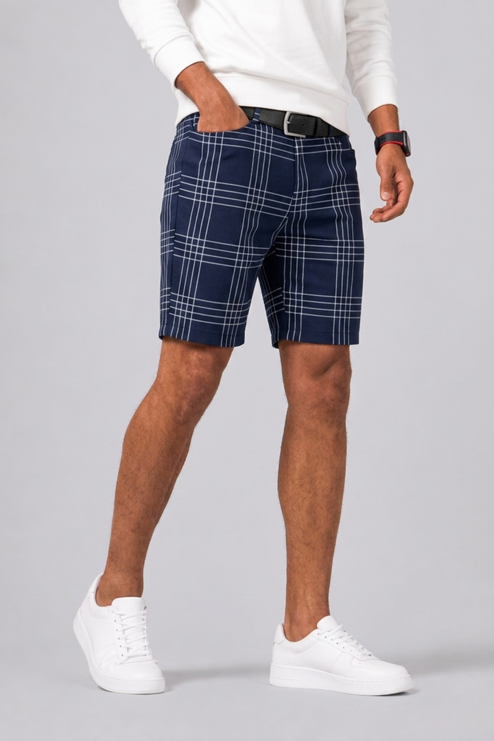 Short Slim Fit Checked for Men