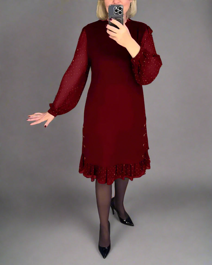 Swenthilda Elegant Autumn Dress with Figure-Flattering Cut - Elena Harper