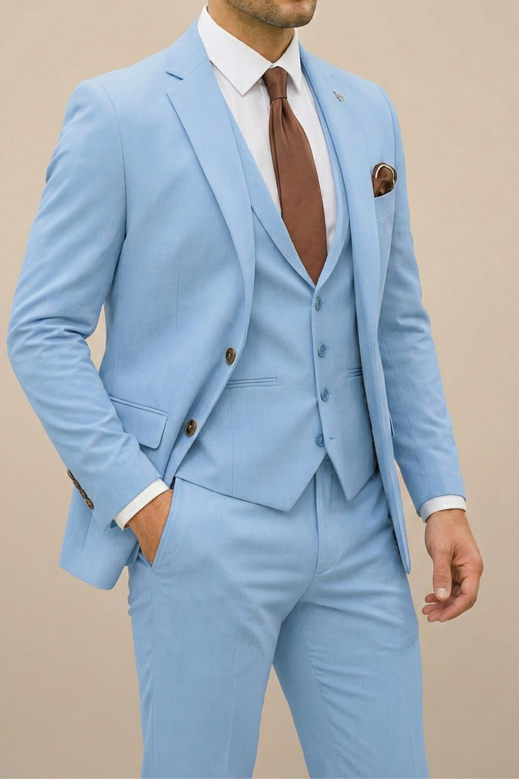 Frederick Tailored Modern Three Piece Suit, view 3 - Elena Harper