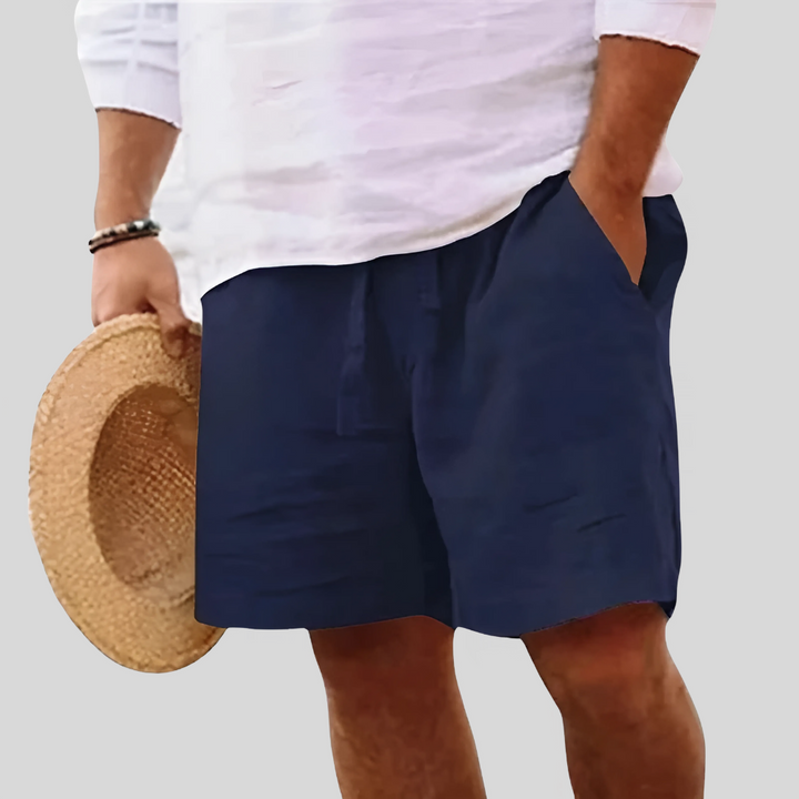 Lemuel Lightweight Cotton Shorts, view 3 - Elena Harper
