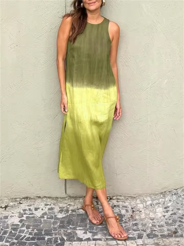 Katie Sleeveless Round Neck Summer Dress, view 4 - Elena Harper