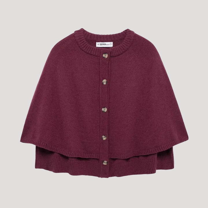 Buttoned Women's Cardigan Cape