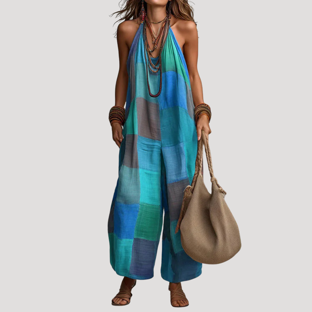 Women's Halter Neck Bohemian Jumpsuit